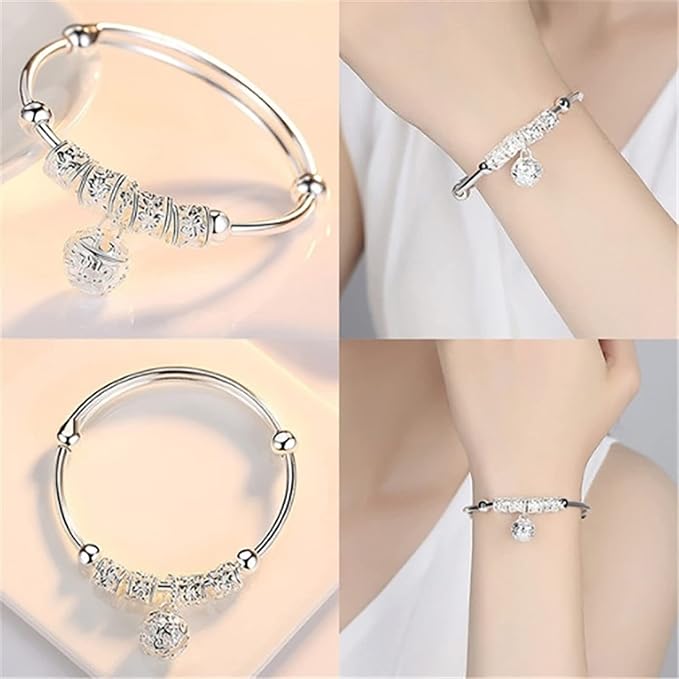 Pulsera chapada en plata con abalorios